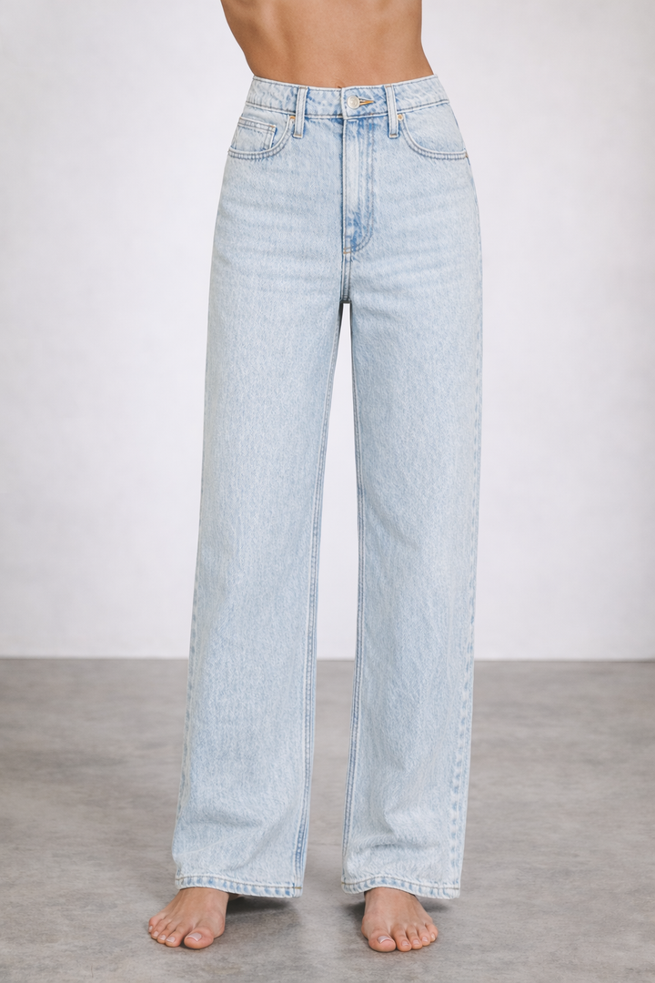 The Clean Slate Wide Leg Denim in Light Wash