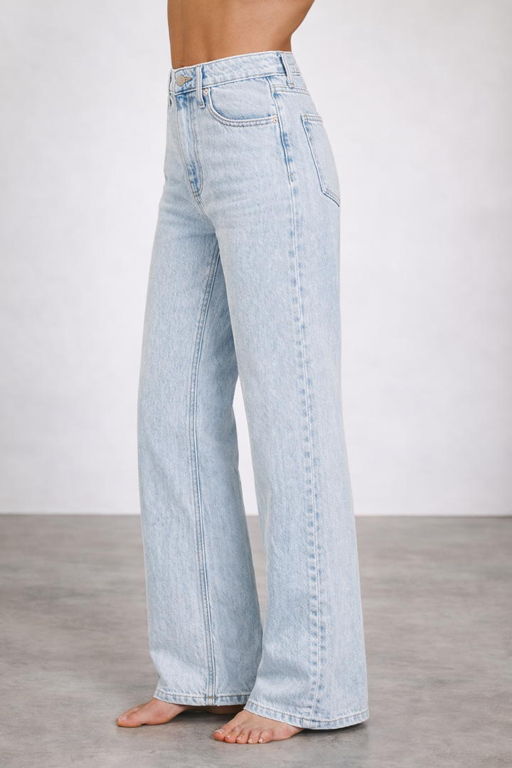The Clean Slate Wide Leg Denim in Light Wash
