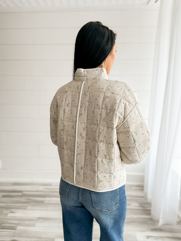 The Softest Little Floral Quilted Jacket