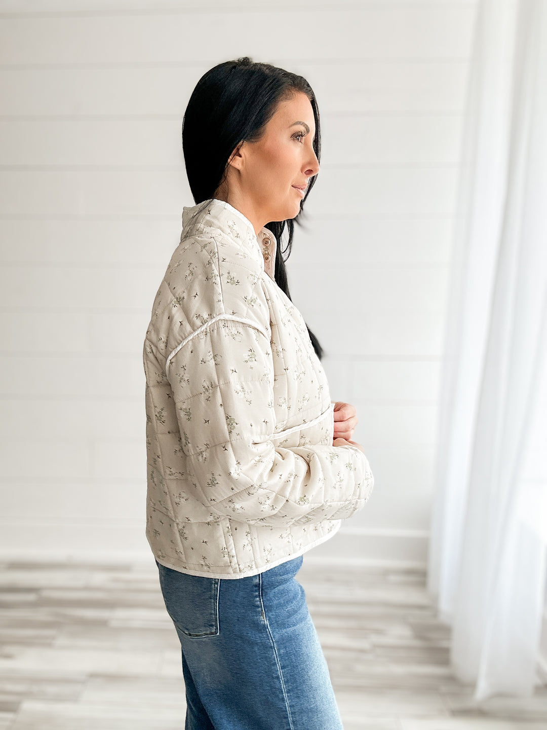 The Softest Little Floral Quilted Jacket