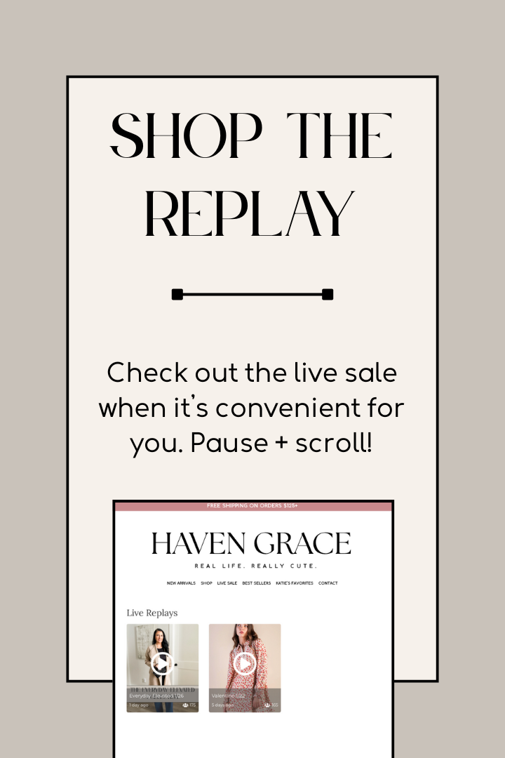 Promotional graphic for Haven Grace with text about a live sale.