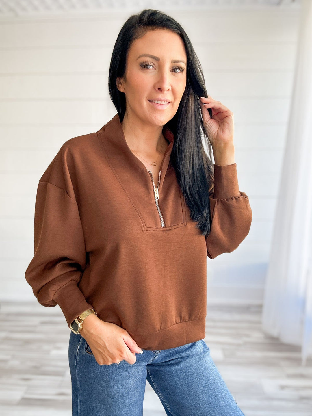 The Everyday Ease Scuba Zip Pullover