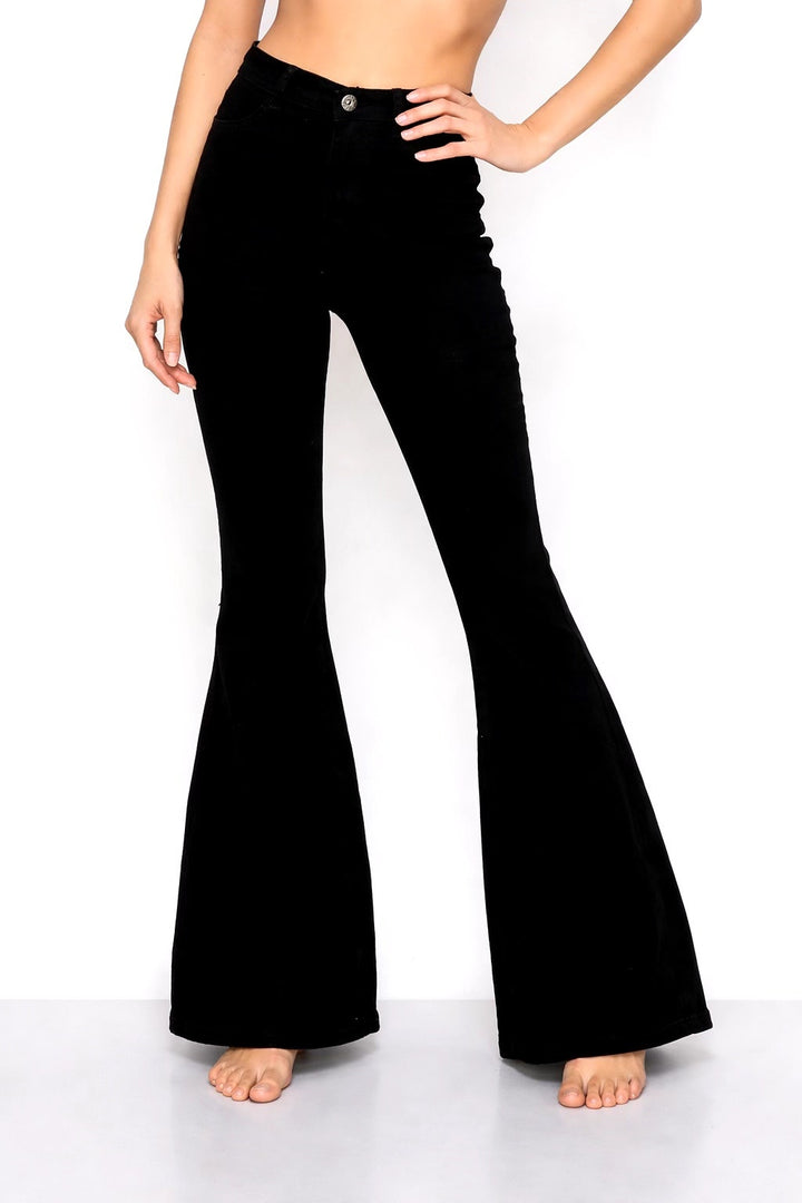 The Jet Black Stretch Flare Jeans