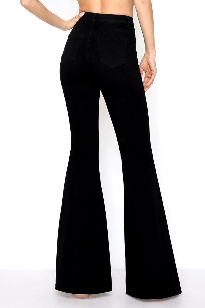 The Jet Black Stretch Flare Jeans