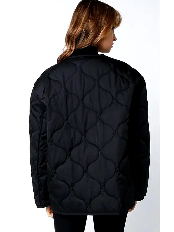 The Luxe Button Quilted Jacket