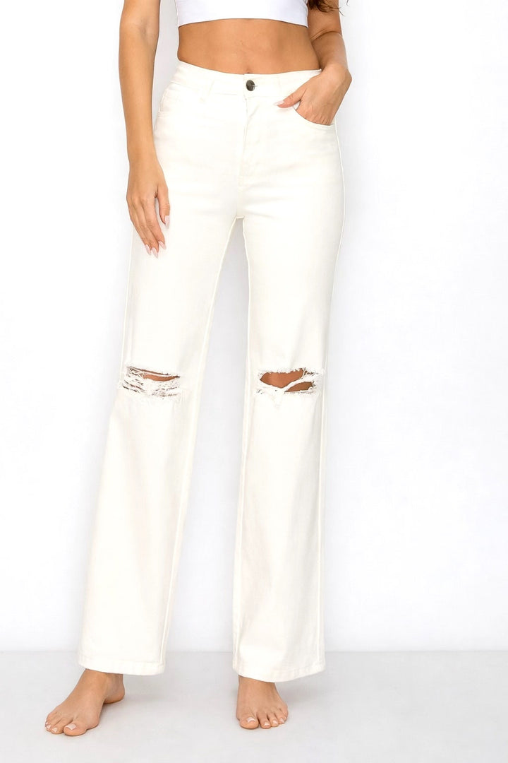 The Vanilla Cream Wide Leg Denim