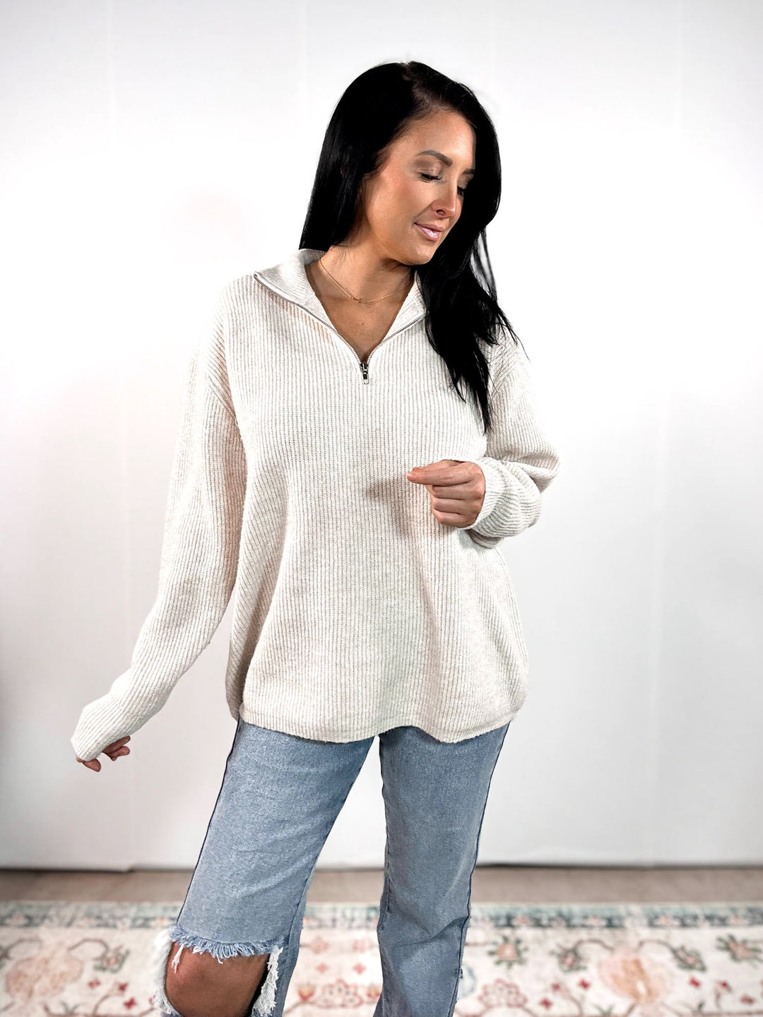 The Weekend Half-Zip Sweater