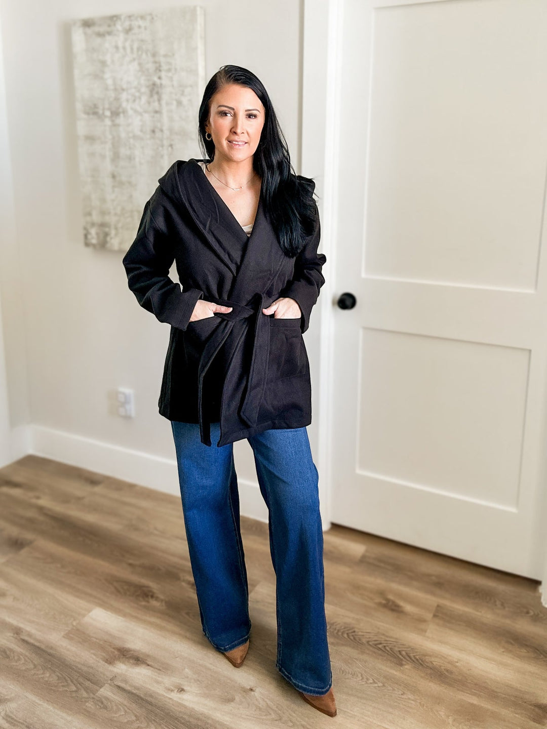 The Wrapped in Comfort Hooded Belted Coat