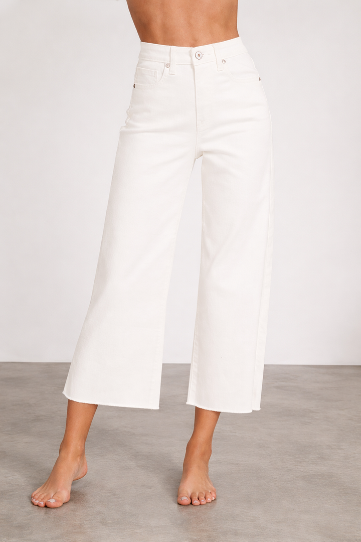 Bright Side Cropped White Denim
