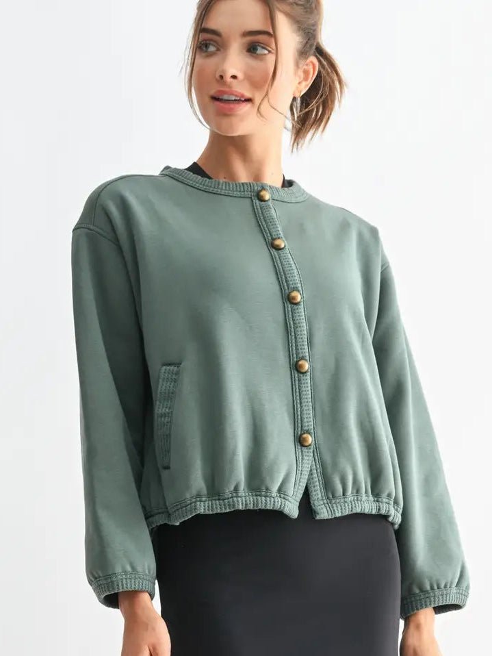 Cozy Sweatshirt Cardigan - Haven Grace Boutique