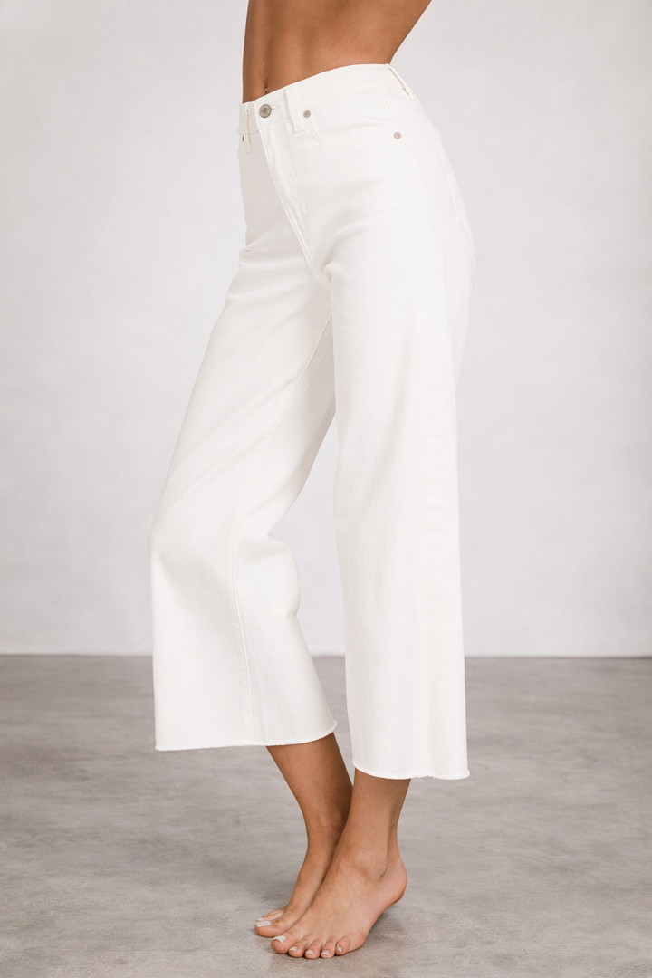 Bright Side Cropped White Denim