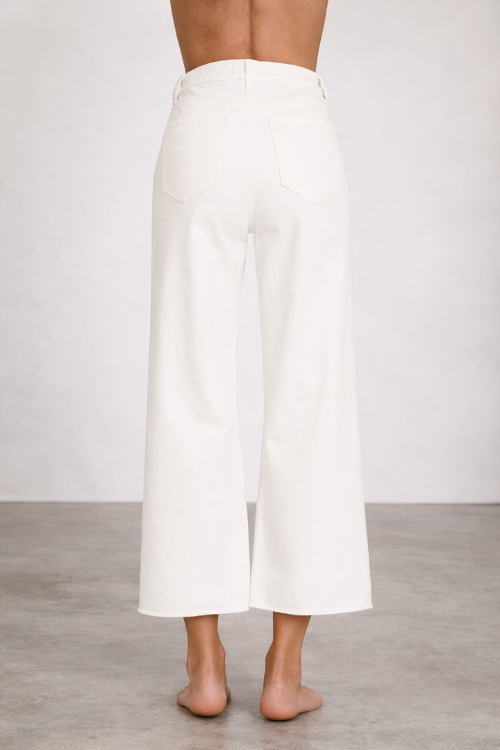 Bright Side Cropped White Denim