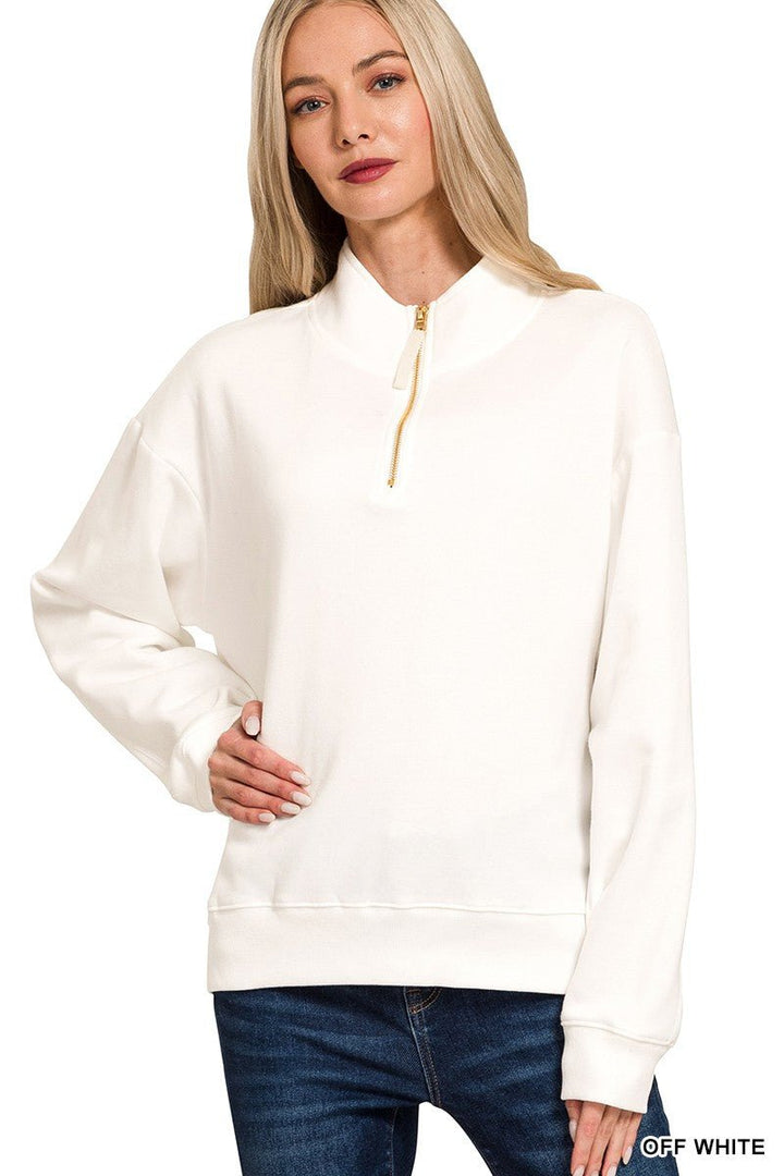 Fleece Half Zip Sweatshirt - Haven Grace Boutique