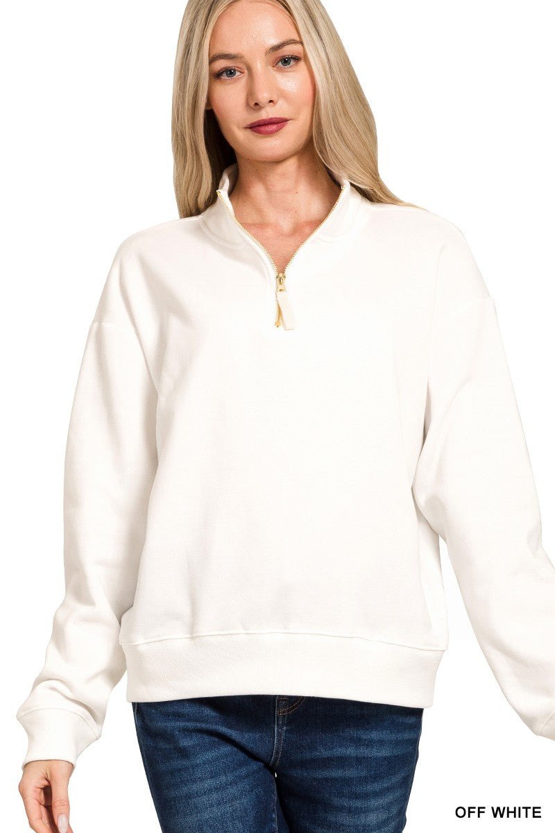 Fleece Half Zip Sweatshirt - Haven Grace Boutique