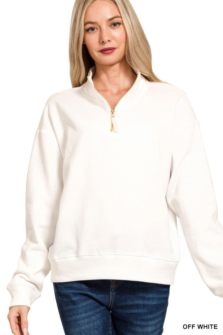 Fleece Half Zip Sweatshirt - Haven Grace Boutique